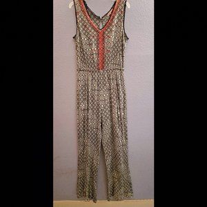 Gibson Latimer Sleeveless Jumpsuit in Tribal Print, Size M